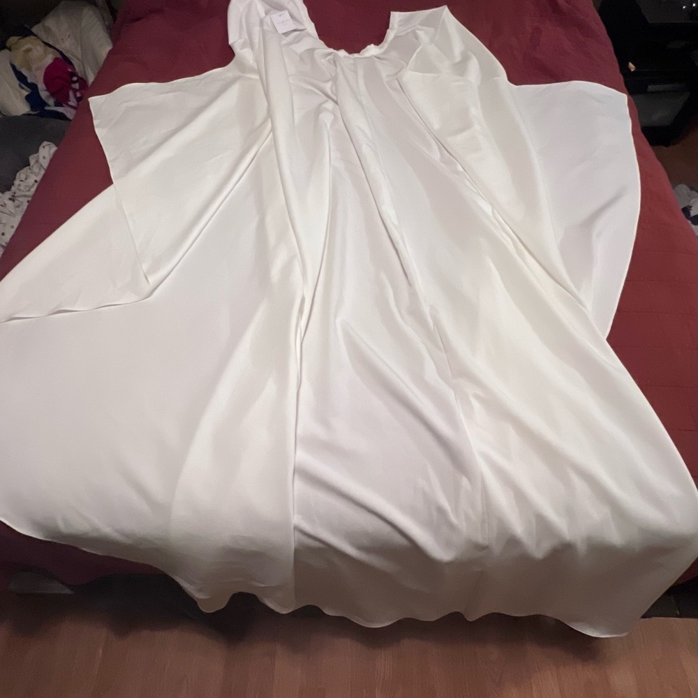 Crepe off white wedding overskirt